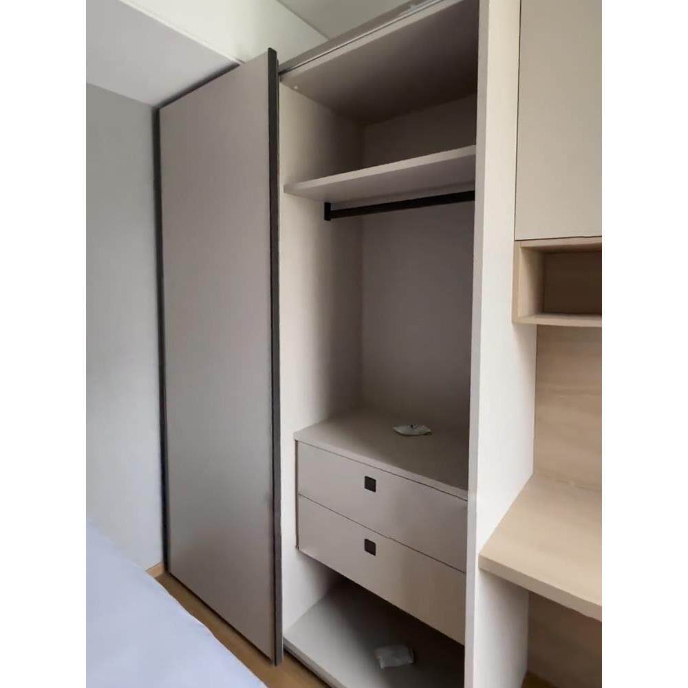 外挂平躺双向缓冲阻尼衣柜移门滑轨电视柜上下轨道推拉门五金配件