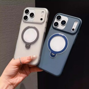 适用 苹果 17 Air 冰雾放大镜支架图斯拉同款壳 iPhone 16 15高透防刮14 13 Pro Max 无线磁吸保护防摔手机壳