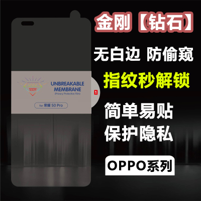 适用于OPPO RENO 13 12 11 10 9 4Pro +金刚钻石防窥软膜FIND X8 7 6 5ULTRA高质量A3 2 1防爆保护水凝膜批发