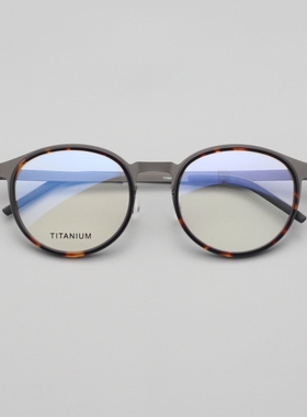 姜文同款超轻大框圆框无螺丝手工眼镜丹麦设计配近视变色蓝光9767