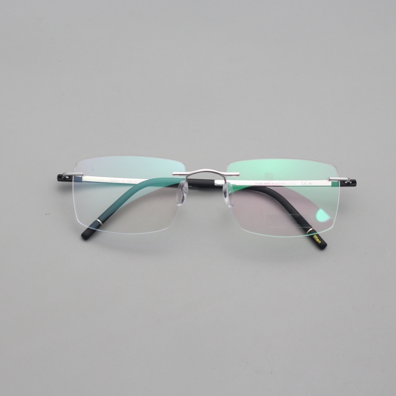 仅6g奥地利方框简约百搭高品质无框纯钛超轻配近视变色防蓝光5573