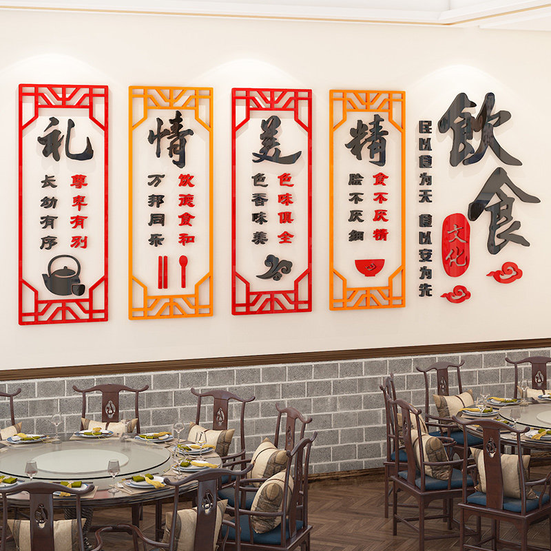 包间火锅字画网红贴纸墙面装饰