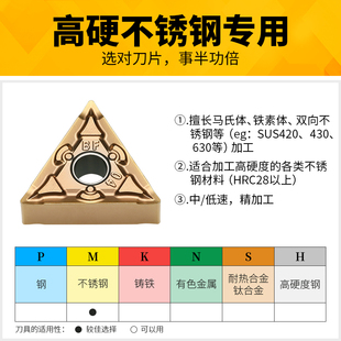 TNMG160408 数控三角形车刀片TNMG160404 BF不锈钢精加工BL1216