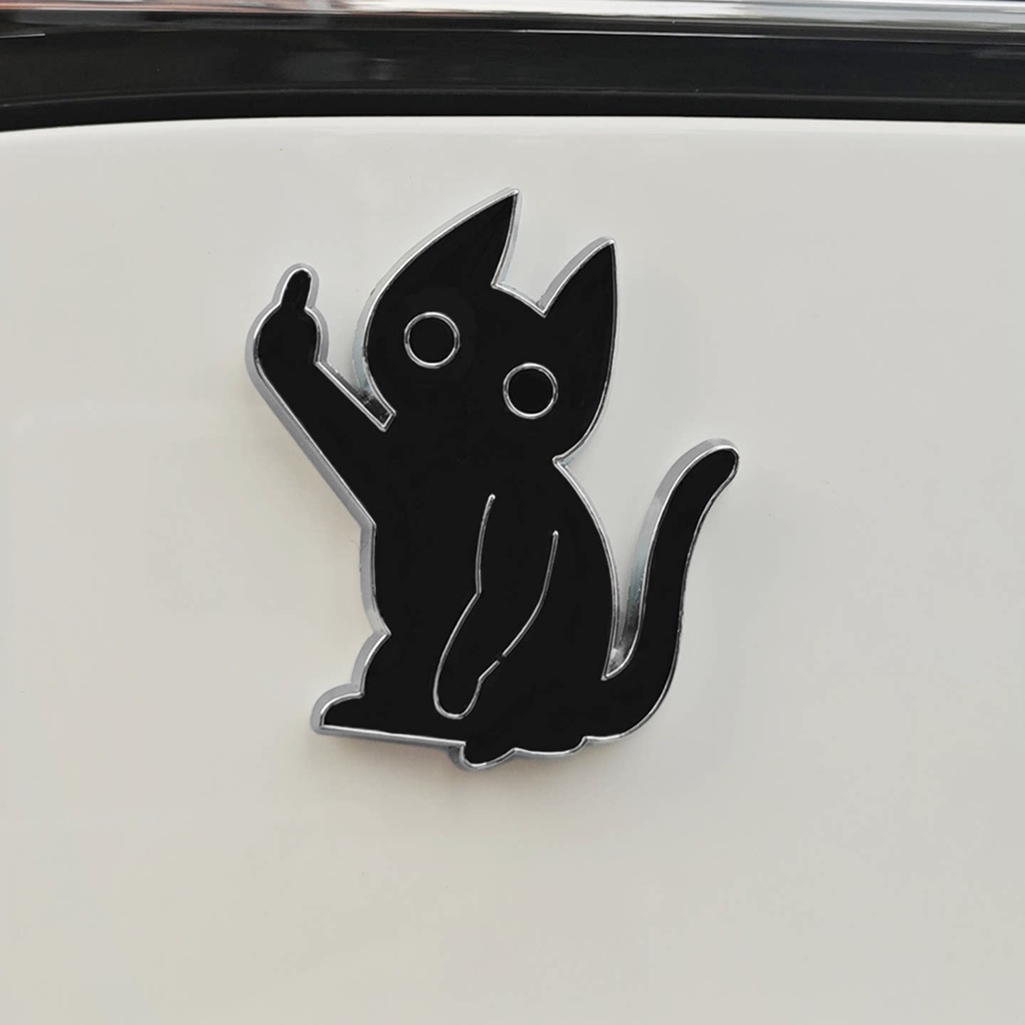 不服气小猫金属车贴卡通个性车身装饰贴立体质感外观创意汽车装饰