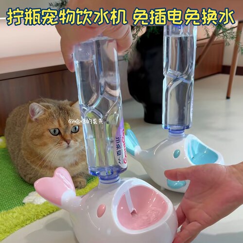 免插电不用频繁换水可接矿泉水瓶宠物饮水机猫咪喝水萌宠好物小猫