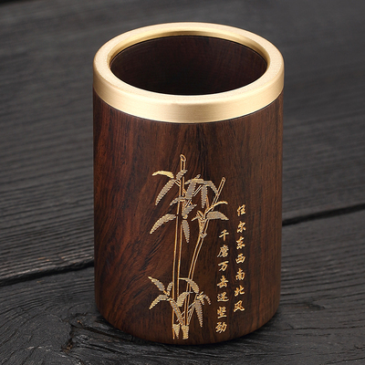 实木单筒中式复古黑檀木