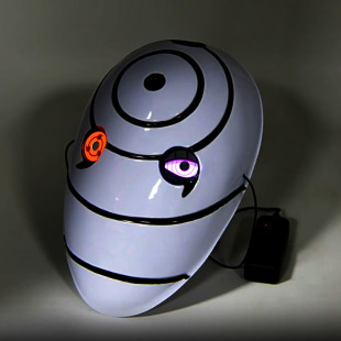 带土面具发光写轮眼轮回眼宇智波斑白面具漩涡阿飞头盔漫展道具