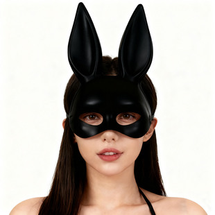 万圣节兔女郎面具圣诞节酒吧KTV舞会夜店化妆兔子长耳朵派对道具
