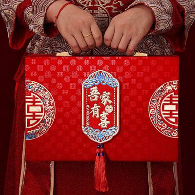 结婚订婚提亲彩礼礼金箱10万