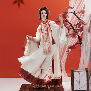 汉尚华莲15周年店庆款原创汉服【枫染霜】马面裙重工刺绣云肩