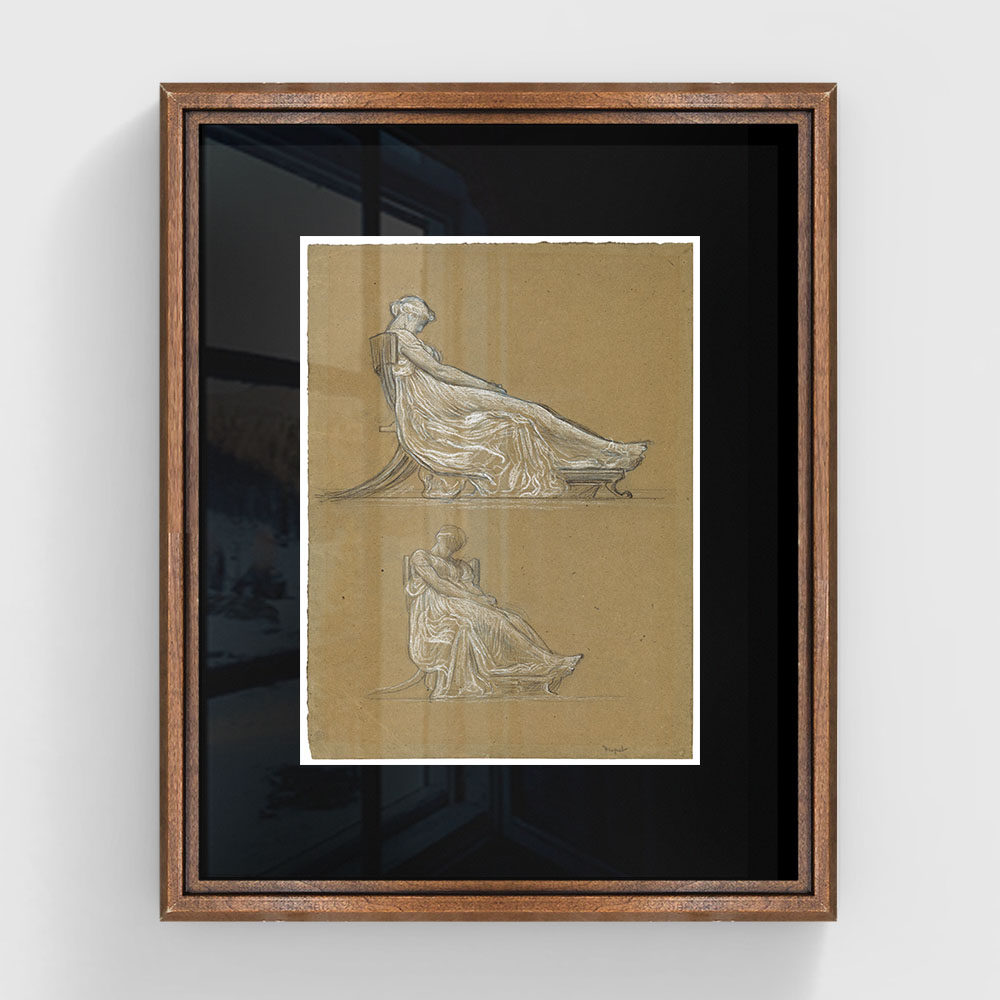 ruver英国画家frederic 人物速写线条装饰画复古小众挂画客厅书房