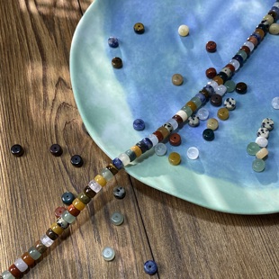 天然多宝石4*7mm药片珠散珠手工diy串珠手链项链饰品配件材料S577