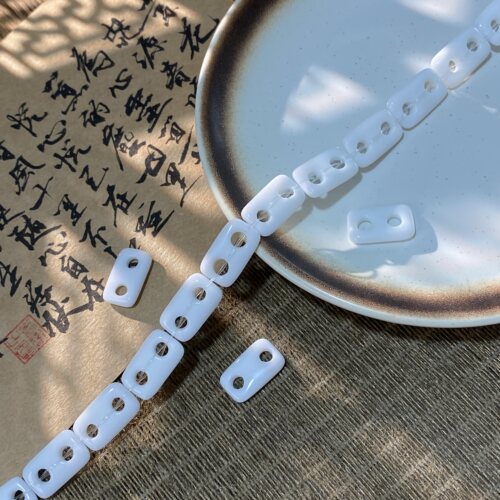 瓷白玛瑙12*20mm猪鼻子散珠手工diy串珠手链项链饰品配件材料X651