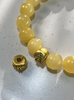 保色铜镀18K金镶嵌钻恶魔之眼隔珠手工diy手链配珠饰品材料LH1556