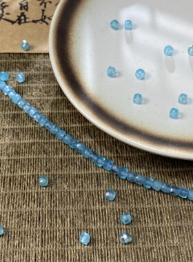 天然A级透磷灰4mm切面方糖串珠手工DIY项链手链饰品配件材料X286