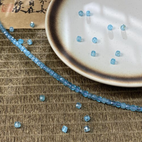 天然A级透磷灰4mm切面方糖串珠手工DIY项链手链饰品配件材料X286
