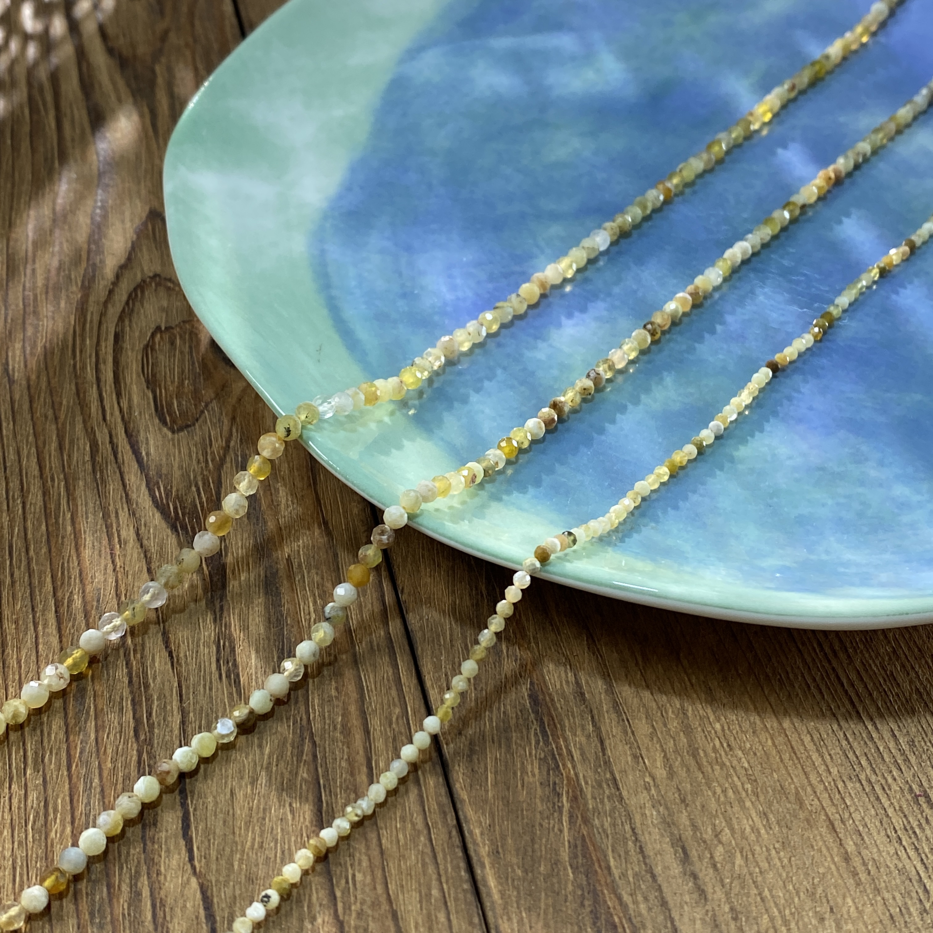 天然黄澳宝2-3-4mm切面圆珠整串手工DIY串珠饰品配件半成品S942