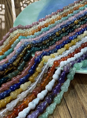 天然石7*14mm葫芦珠散珠子手工diy串珠手链项链饰品配件材料X276