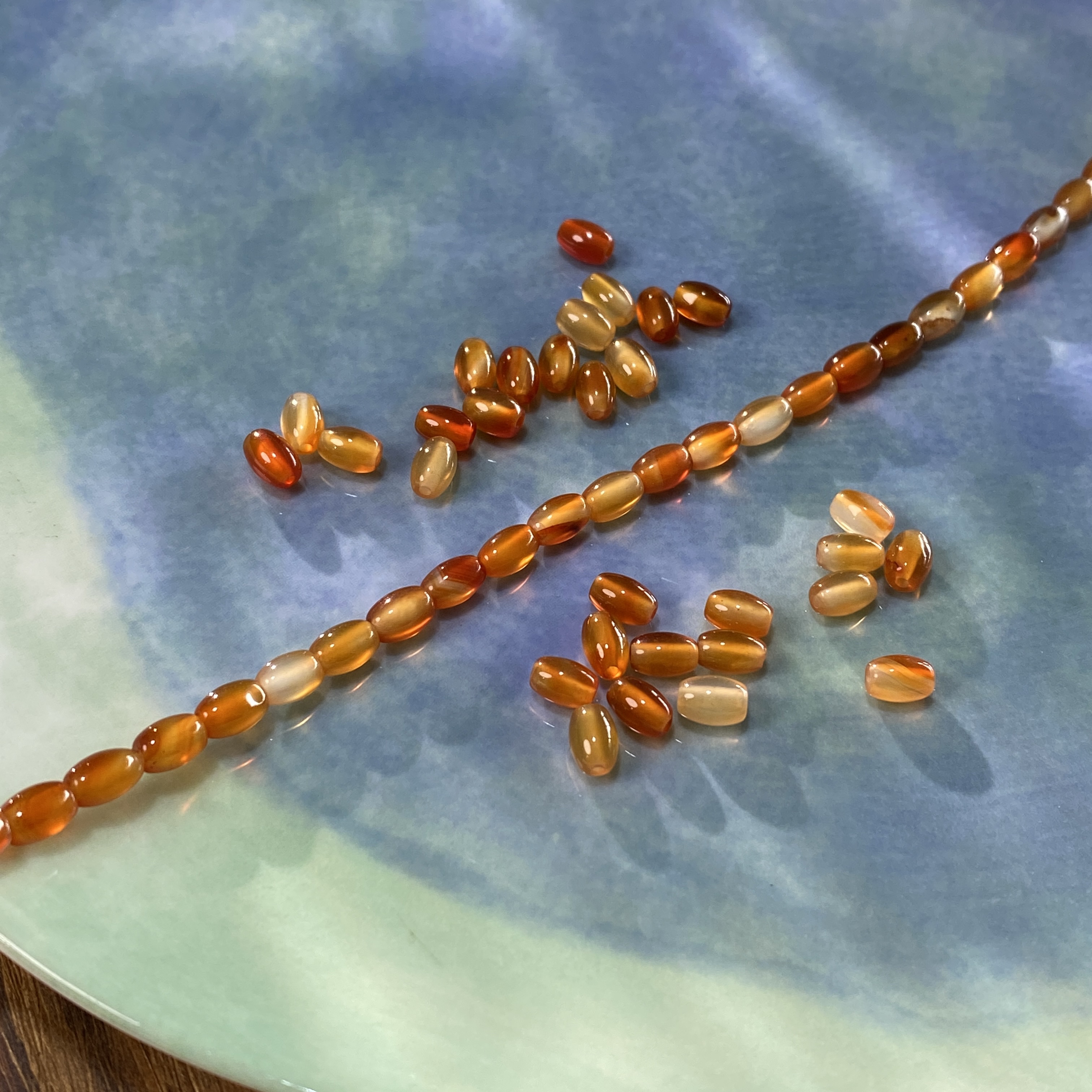 天然红玛瑙米珠桶珠4*6mm散珠手工diy串珠手链项链饰品配件S482