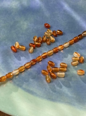 天然红玛瑙米珠桶珠4*6mm散珠手工diy串珠手链项链饰品配件S482