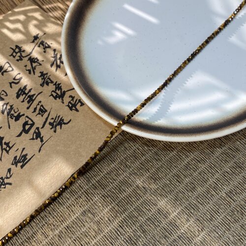 天然虎眼石3*2mm切面扁珠散珠手工diy串珠手链项链饰品配件X978