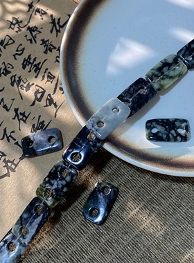 天然石14*24mm饼干珠散珠手工diy串珠手链项链饰品配件材料X650