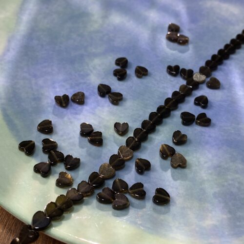 天然金曜石6mm爱心形珠散珠手工diy串珠手链项链饰品配件材料S693