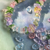 彩色爆花K9琉璃5 8mm有孔碎石手工diy串珠手链项链饰品材料S11