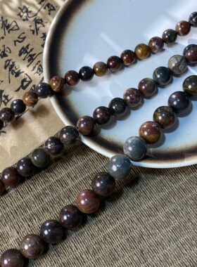 天然毕加索10-12-14mm圆珠散珠手工diy串珠手链项链饰品配件X831