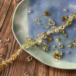 黄色K9琉璃5 8mm有孔碎石手工diy串珠子手链项链饰品配件材料S348