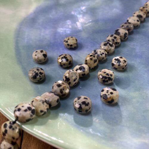 天然斑点石8mm切面棋子珠手工DIY串珠手链项链饰品配件材料X464