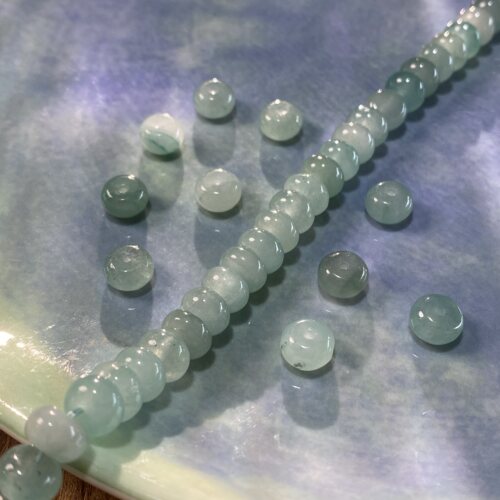 天然染色蓝玉髓5*8mm算盘珠散珠手工diy串珠项链饰品配件材料S912