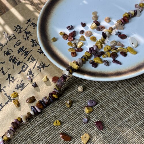 天然蛋黄石5*8mm有孔碎石手工diy串珠手链项链饰品配件材料S07