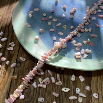 天然女王贝5*8mm有孔碎片手工diy串珠手链项链饰品配件材料S314