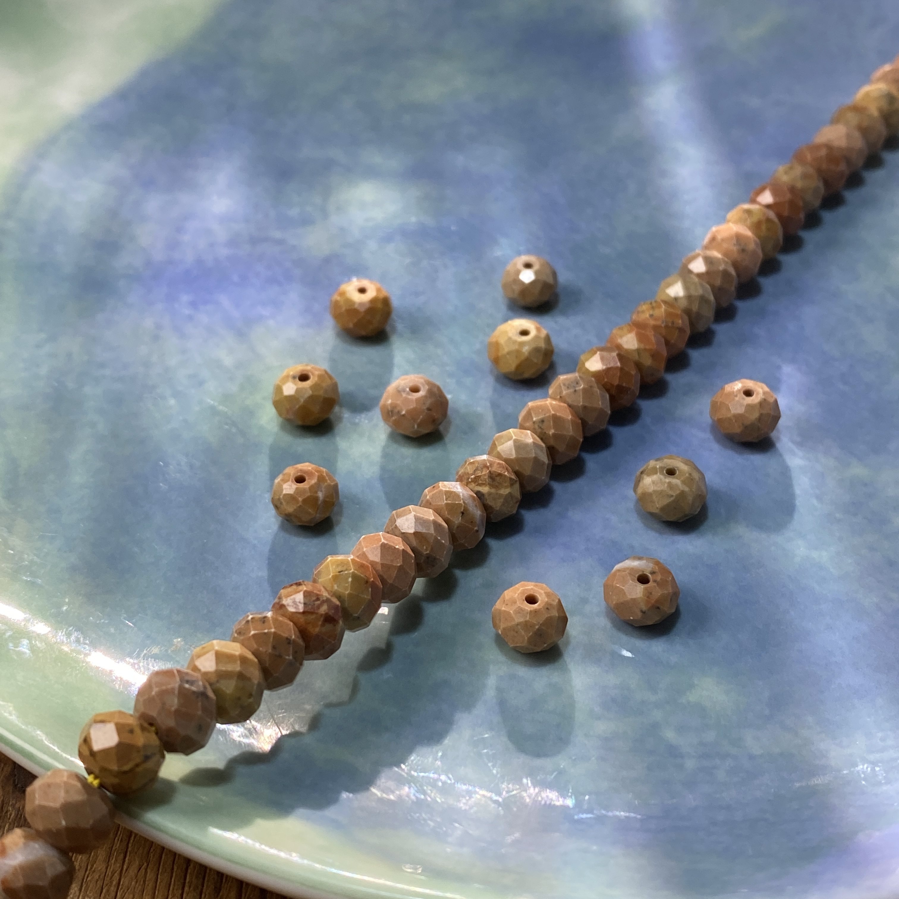 天然橙石5*8mm切面算盘珠散珠子手工diy串珠手链饰品配件材料X107