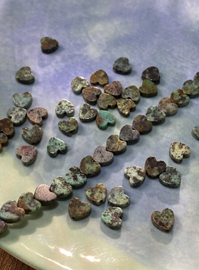 天然非洲松石6mm爱心形珠散珠子手工diy串珠手链项链饰品配件S689