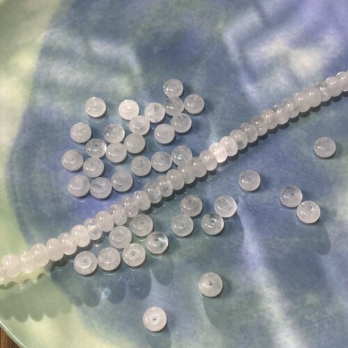 天然白水晶5*8mm算盘珠隔片手工diy串珠手链项链饰品配件材料S382