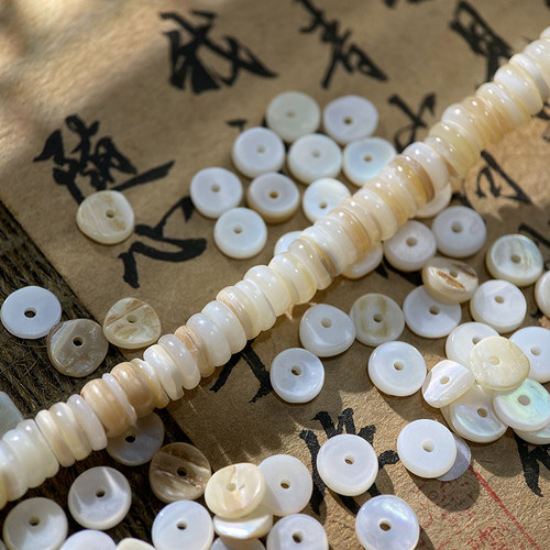 天然淡水白贝2*6mm贝母隔片散珠手工diy串珠手链项链配件材料S21