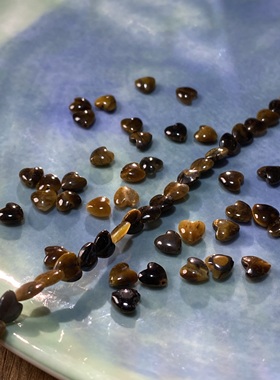 天然虎眼石6mm爱心珠散珠手工diy串珠手链项链饰品配件材料S963