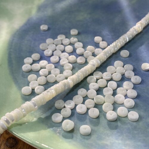 天然马蹄螺6*2mm直切药片珠散珠手工diy串珠手链项链饰品配件X32
