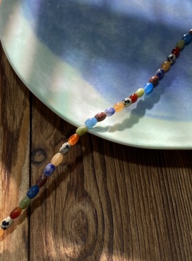 天然石混合4*6mm多宝米珠桶珠手工diy串珠手链项链饰品配件S313