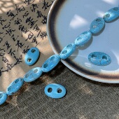 合成绿松16 26mm猪鼻子散珠手工diy串珠手链项链饰品配件材料X642