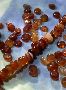 天然红玛瑙8*4mm碎石隔片珠散珠手工diy串珠手链项链饰品配件S799