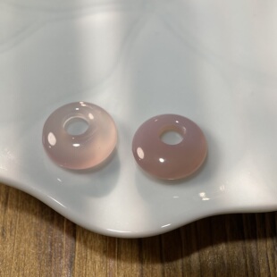 天然马粉15*4mm项链吊坠平安扣公主扣手工diy水晶饰品配件S980