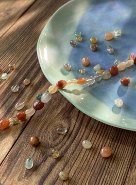 天然彩发晶随形珠6*8mm异形珠子diy串珠手链项链饰品配件材料S226