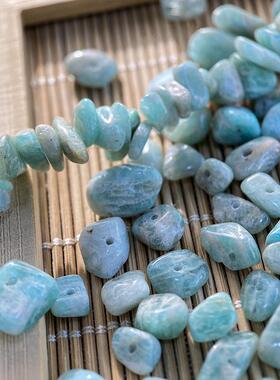 天然天河石5*8mm有孔碎石手工diy串珠手链项链饰品配件材料S138