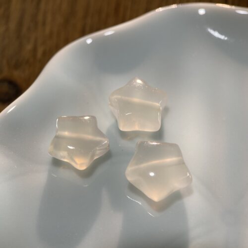 天然白玛瑙星星珠11*5mm跑环玉髓项链吊坠手工diy饰品配件S873