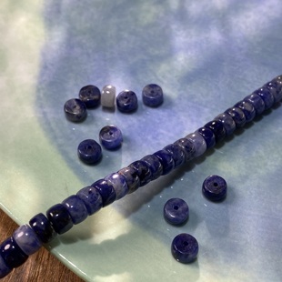 天然蓝纹石4*7mm药片珠散珠手工diy串珠手链项链饰品配件材料S578