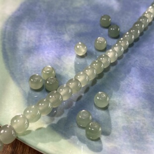 天然石绿东陵7*8mm墩墩珠散珠手工diy串珠手链项链饰品配件S736