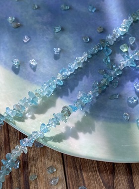 天然透磷灰3*5mm有孔碎石手工diy串珠子手链项链饰品配件材料S121